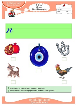 Çocuklar İçin N Sesi Çalışma Sayfaları 
